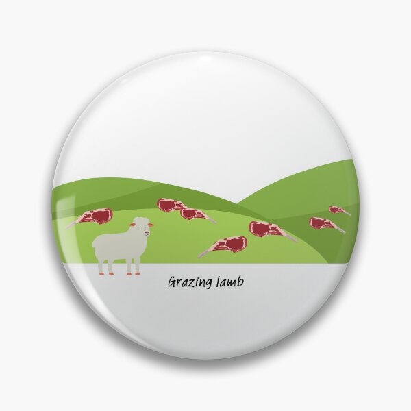 Item preview, Grazing lamb (chops) on green hills (with lamb) designed and sold by ProjectLui.