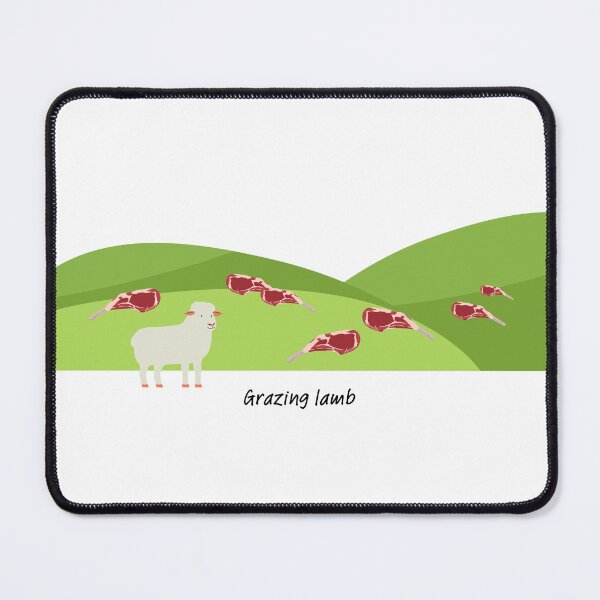 Item preview, Grazing lamb (chops) on green hills (with lamb) designed and sold by ProjectLui.