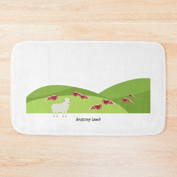 Item preview, Grazing lamb (chops) on green hills (with lamb) designed and sold by ProjectLui.