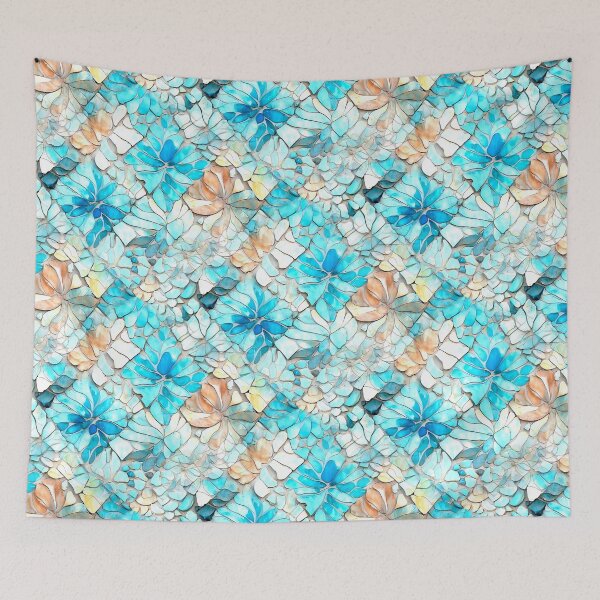 Item preview, Aqua Abstract Floral Pattern  designed and sold by WendyMaree.