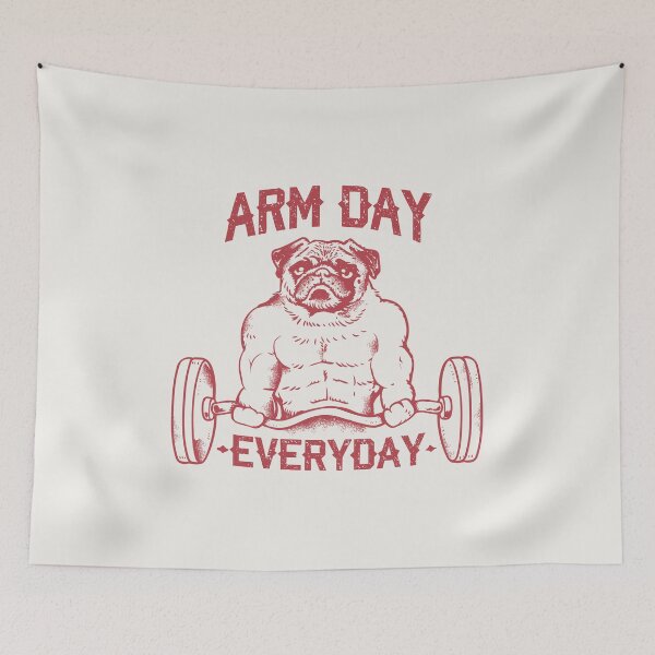 Item preview, Arm Day with Pug designed and sold by Huebucket.