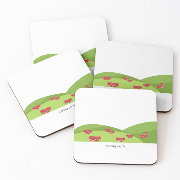 Item preview, Grazing cattle (beef) on green hills designed and sold by ProjectLui.