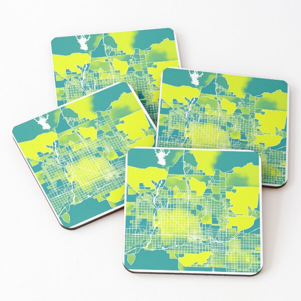 Item preview, Phoenix Arizona City Map - Green-Yellow Duotone designed and sold by StylishStacks.
