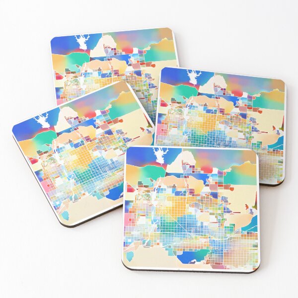 Item preview, Phoenix Arizona City Map - Tropical Rainbow Scheme designed and sold by StylishStacks.