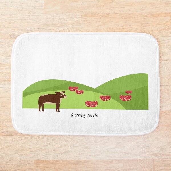 Item preview, Grazing cattle (beef) on green hills (with cow) designed and sold by ProjectLui.