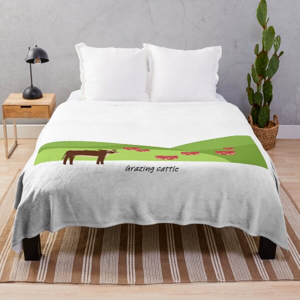 Item preview, Grazing cattle (beef) on green hills (with cow) designed and sold by ProjectLui.