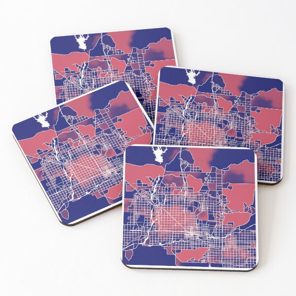Item preview, Phoenix Arizona City Map - Red-Blue Duotone designed and sold by StylishStacks.