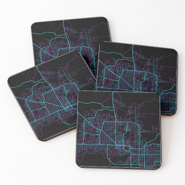 Item preview, Phoenix Arizona City Map - Neon Fantasy designed and sold by StylishStacks.