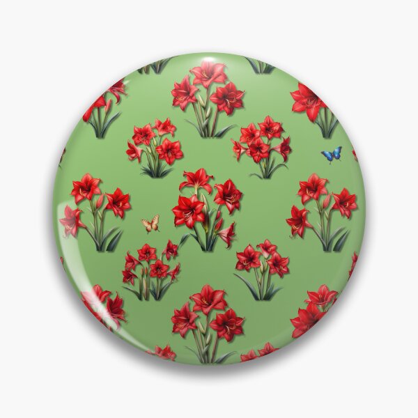 Item preview, Red Amaryllis Flower Seamless Pattern designed and sold by Petalandfur.