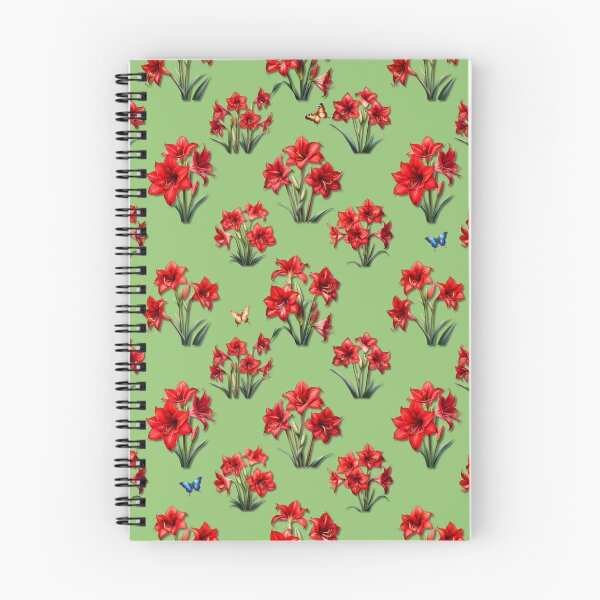 Item preview, Red Amaryllis Flower Seamless Pattern designed and sold by Petalandfur.