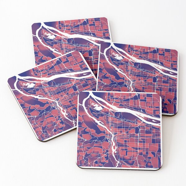 Item preview, Portland Oregon City Map - Red-Blue Duotone designed and sold by StylishStacks.