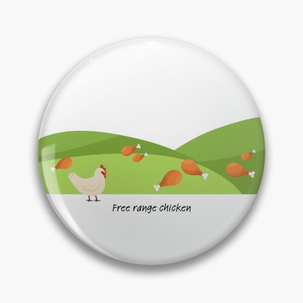 Item preview, Free range chicken (drumstick) on green hills (with chicken) designed and sold by ProjectLui.