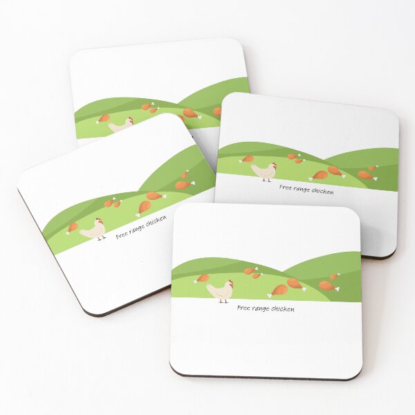 Item preview, Free range chicken (drumstick) on green hills (with chicken) designed and sold by ProjectLui.