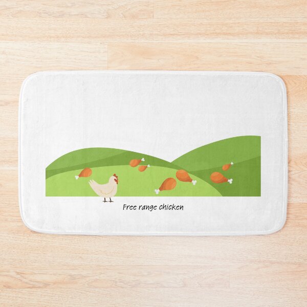 Item preview, Free range chicken (drumstick) on green hills (with chicken) designed and sold by ProjectLui.