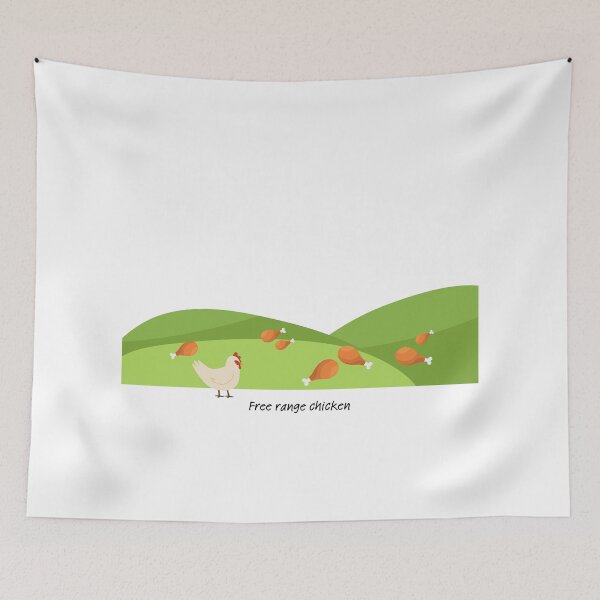 Item preview, Free range chicken (drumstick) on green hills (with chicken) designed and sold by ProjectLui.