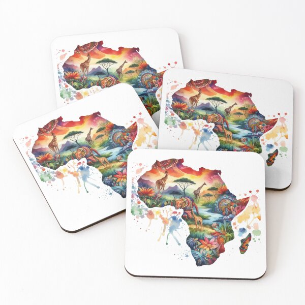 Item preview, Africa Continent Watercolor Map Photographic Print designed and sold by JaaCreativeShop.