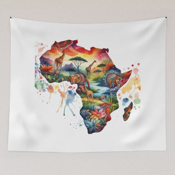 Item preview, Africa Continent Watercolor Map Photographic Print designed and sold by JaaCreativeShop.