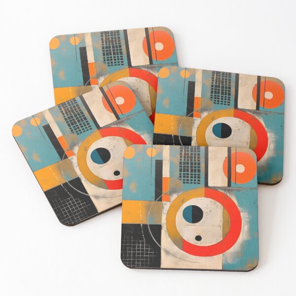 Item preview, Cubism, abstract, cubist, mid century art, geometric art, painting, nordic, scandinavian, design, circle, designed and sold by KsaveraArt.