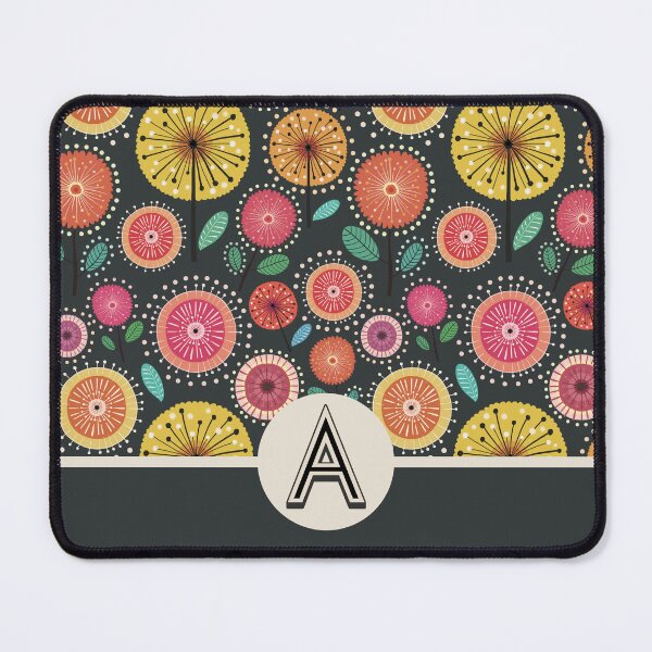 Item preview, Initial A Monogram Floral Pattern designed and sold by JinJinYoon.