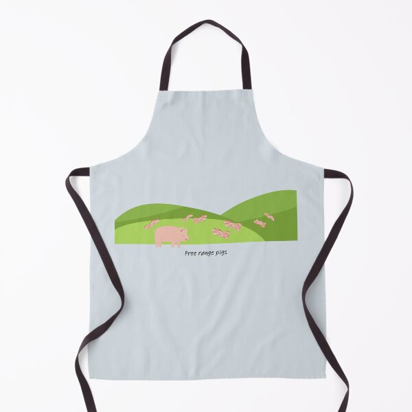 Item preview, Free range pigs (bacon) on green hills (with pig) designed and sold by ProjectLui.