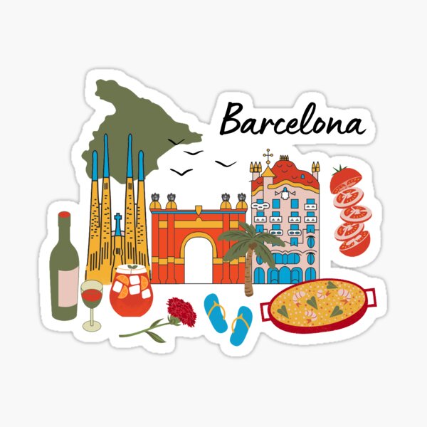 Item preview, Barcelona Travel Icons designed and sold by abbymoriartyy.