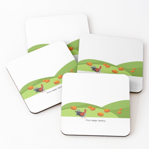 Item preview, Free range turkey on green hills (with turkey) designed and sold by ProjectLui.