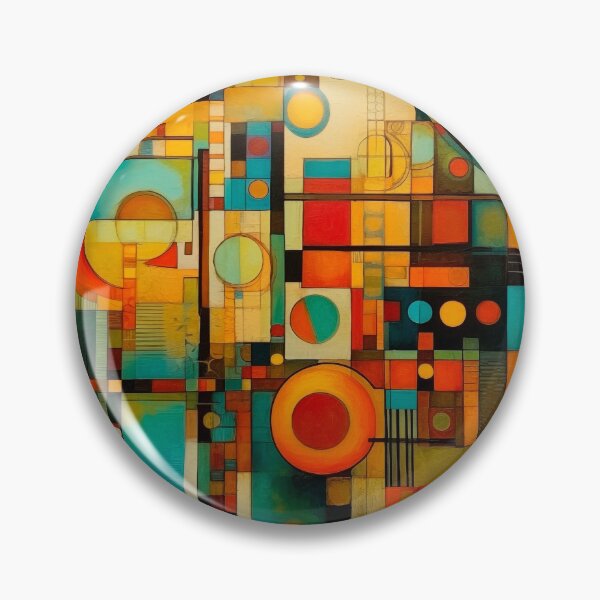 Item preview, Cubism, abstract, cubist, mid century art, geometric art, painting, nordic, scandinavian, design, circle, designed and sold by KsaveraArt.