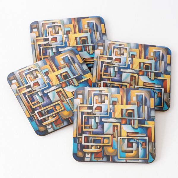 Item preview, Cubism, abstract, cubist, mid century art, geometric art, painting, nordic, scandinavian, design, circle, designed and sold by KsaveraArt.