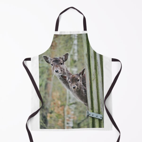 Item preview, Two deer look out from behind a barn designed and sold by MichaelMauerer.