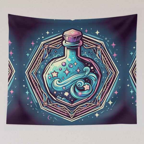 Item preview, Ocean in a bottle Magical Magic Potion Cosmic Stars Waves designed and sold by CoffeeIsATrip.
