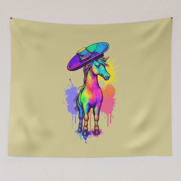 Item preview, Horse wearing a colorful hat designed and sold by Firas Aljazzar.
