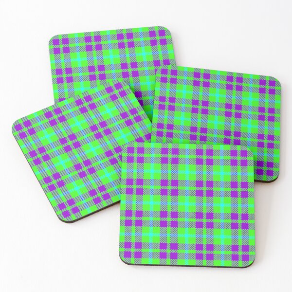 Item preview, Electric Harmony A Tartan of Neon Green and Deep Violet designed and sold by 89BLACK.