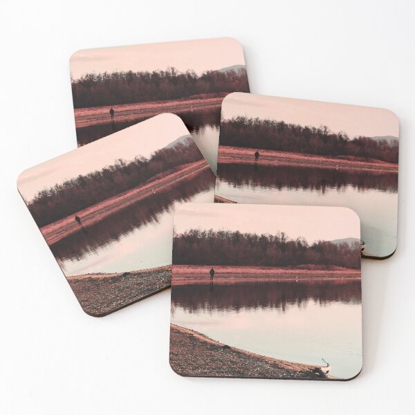 Item preview, Sunset lake shore autumn aesthetic photography designed and sold by by-jwp.