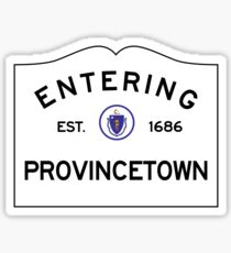 Entering Provincetown - Commonwealth of Massachusetts Road Sign Sticker