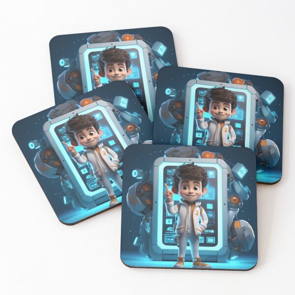 Item preview, Digital Explorer: Close-Up on Cartoon Character with Device designed and sold by hjian8219.