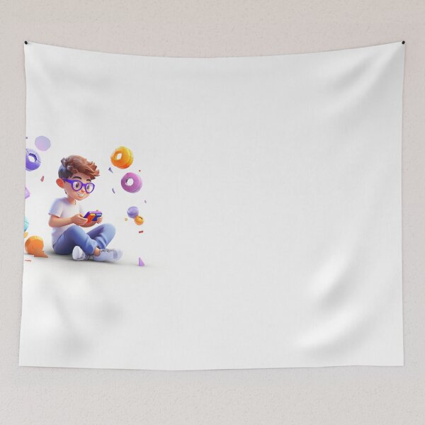 Item preview,  Digital Explorer: Close-Up on Cartoon Character with Device designed and sold by hjian8219.