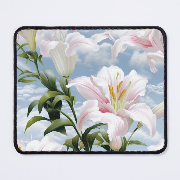 Item preview, Lily Tile 04: Trumpets of Purity in Pastel Dreams, Dew Kissed by Fragrance designed and sold by TheBrainArt.