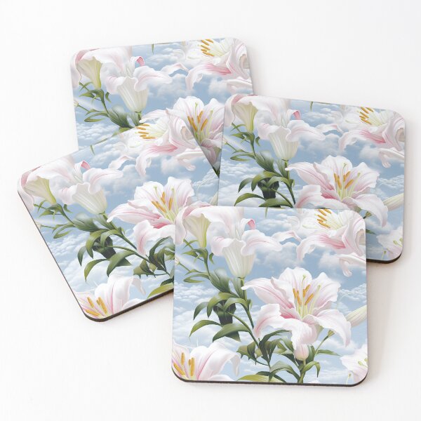Item preview, Lily Tile 04: Trumpets of Purity in Pastel Dreams, Dew Kissed by Fragrance designed and sold by TheBrainArt.