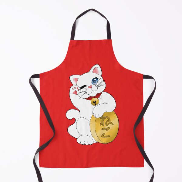 Item preview, White Maneki Neko Blue Eyes Eyes Red Collar designed and sold by Xyluxus.