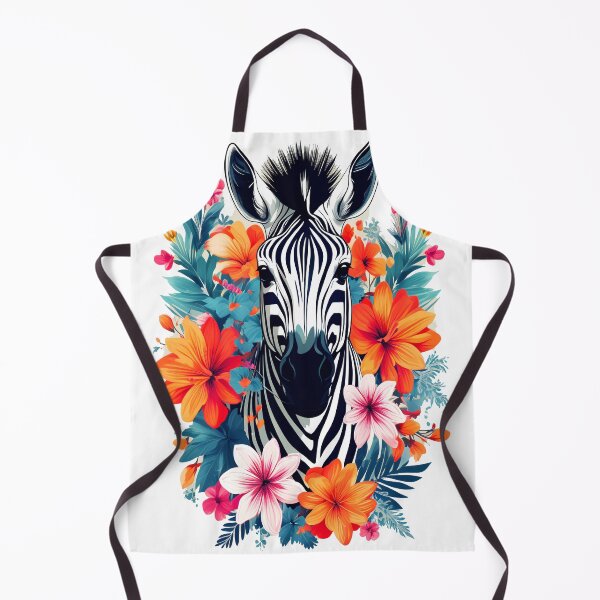 Artikelvorschau, Schwarz-weißes Zebra, umgeben von kräftigen, lebendigen Frühlingsblumen entworfen und verkauft von BirdsnStuff.