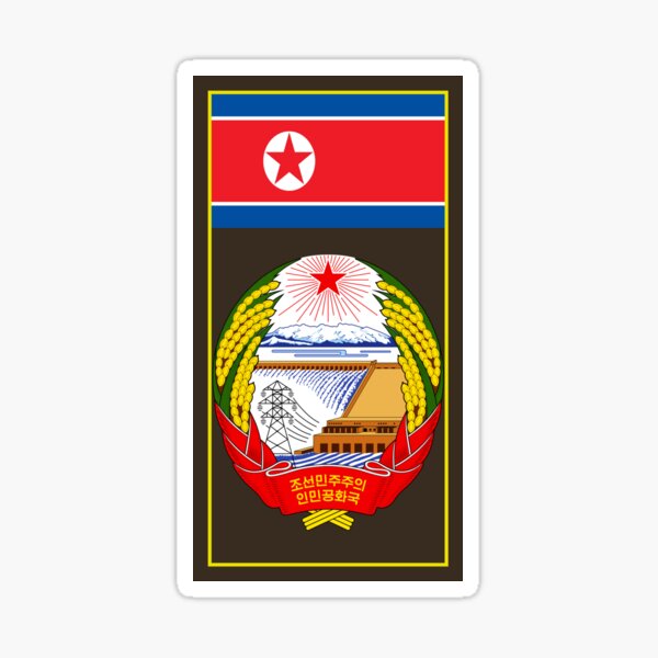 Item preview, North Korea Flag & Coat of arms designed and sold by adamst555.