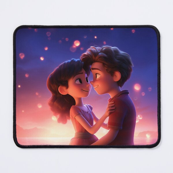 Item preview, Romantic Getaway: 3D Rendering of Cartoon Couple on the Beach designed and sold by hjian8219.