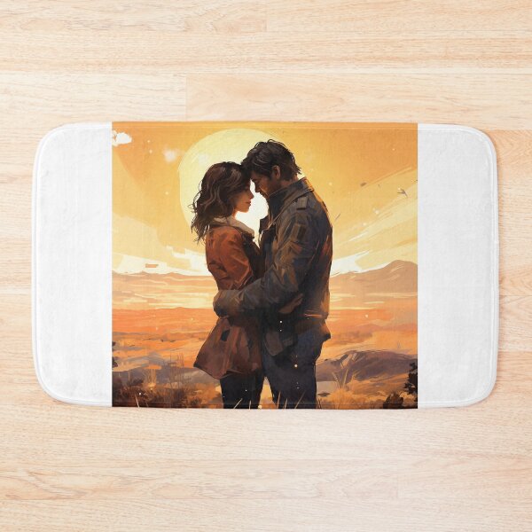Item preview, Embrace in Enchantment: Side View of Couple Hugging in a Fantasy World" designed and sold by hjian8219.