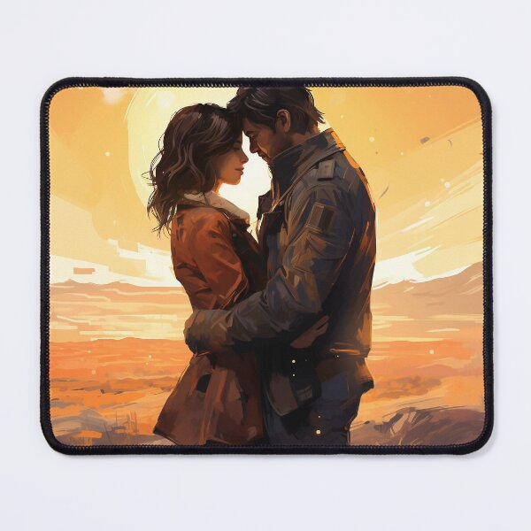 Item preview, Embrace in Enchantment: Side View of Couple Hugging in a Fantasy World" designed and sold by hjian8219.