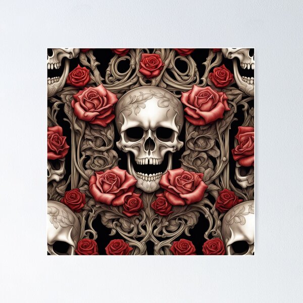 Item preview, rose skull patterned designed and sold by TheDarkVault.