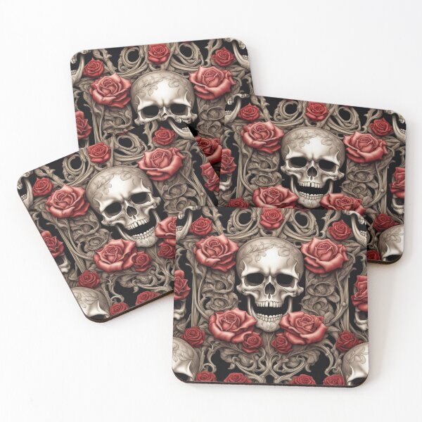 Item preview, rose skull patterned designed and sold by TheDarkVault.