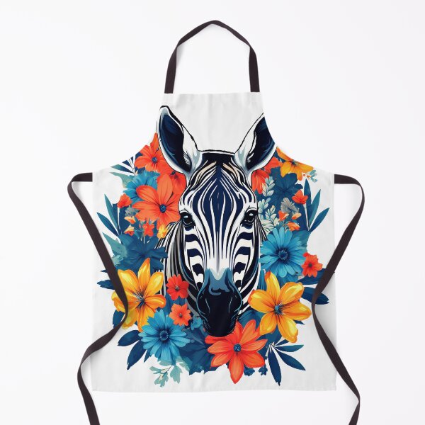 Artikelvorschau, Schwarz-weißes Zebra, umgeben von kräftigen, lebendigen Frühlingsblumen entworfen und verkauft von BirdsnStuff.
