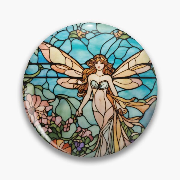 Item preview, Fairy floral stained glass designed and sold by leadgie.