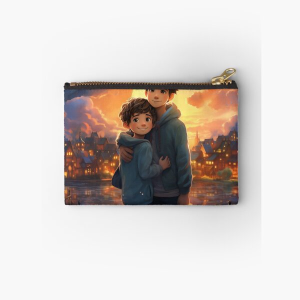 Item preview, Brotherhood in Wonderland: Front View of Boys Hugging in a Fantasy World designed and sold by hjian8219.
