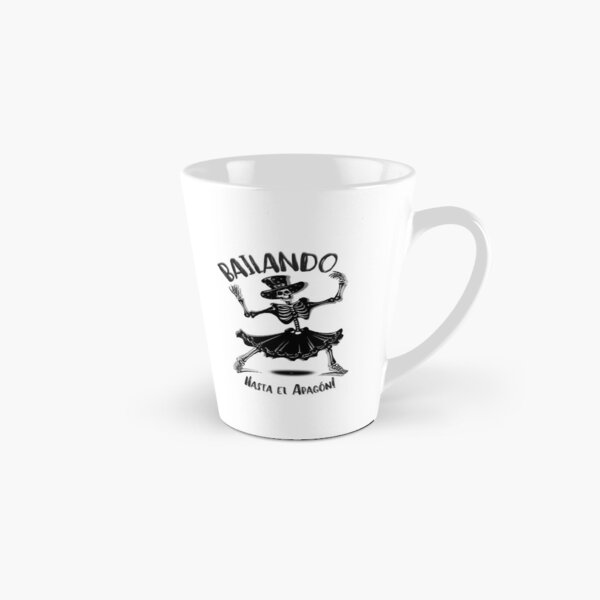 Vista previa del artículo con la obra «Canción en español: Bailando hasta el apagón, con un esqueleto bailando en color negro.», diseñado y vendido por Rebeldía Pura.